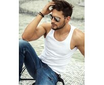 Pánský nátělník bez potisku bílý Bílá, XL