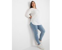 Dámská halenka plus size basic ADELA ecru Ecru, Univerzální