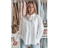 Dámské oversize tričko s prodlouženým zadním dílem BLUOSIZE bílé Bílá, M
