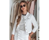 Dámská krátká džínová bunda ABRAVIS bílá Bílá, L