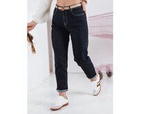 Dámské džínové kalhoty mom fit STRAIGHTY tmavě modré Námořnická modrá, XS