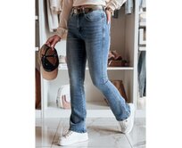 Dámské džíny do zvonu s páskem FITLOW modré Modrá, 26