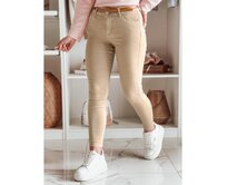 Dámské džínové kalhoty CLARET s páskem komplet světle hnědé Karamelová, L