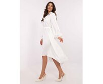 Bílé elegantní šaty Emery s páskem Bílá, L/XL