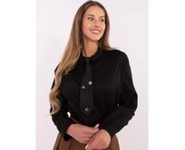 Černá košile s rozhalenkou Černá, Univerzální