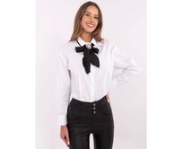 Bílá elegantní košile s ozdobným šátkem Bílá, Univerzální