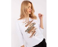 Bílá ležérní halenka s kulatým výstřihem Bílá, S