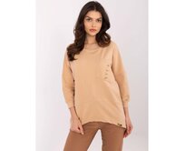 Velbloudí halenka oversize s ozdobnými knoflíky Karamelová, S