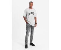 Pánské džínové kalhoty SLIM FIT šedé Šedá, L