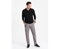 Pánské kalhoty s kapsami V4 OM-PACG-0189 šedé Šedá, XL