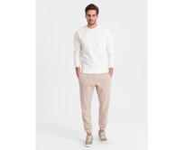 Pánské pletené tepláky V2 OM-PASK-0143 černé Béžová, XL