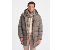 Pánská dlouhá zimní prošívaná bunda V1 OM-JALJ-0147 khaki Khaki, XL