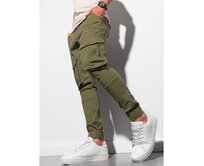 Pánské kalhoty joggers P886 olivové Olivová, S