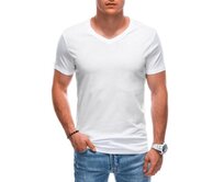 Pánské tričko s výstřihem do V EM-TSBS-0101 bílé Bílá, XXL
