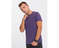 Pánské klasické bavlněné tričko BASIC V9 OM-TSBS-0146 fialové Fialová, XL