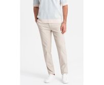 Pánské chino kalhoty SLIM FIT krémové Krémová, XL