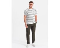 Klasické pánské chino kalhoty V2 OM-PACP-0188 khaki Khaki, S