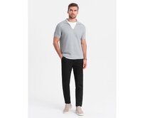 Pánské klasické chino kalhoty V5 OM-PACP-0188 černé Černá, M
