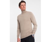 Pánský pletený rolák s viskózou V5 OM-SWTN-0101 béžové Béžová, XL