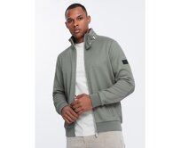 Pánská bunda s vysokým límcem a fleecovou podšívkou khaki Khaki, M