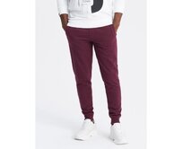 Pánské bavlněné tepláky BASIC jogger bordó Červená, XL