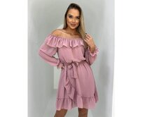 Dámské mini šaty DLR105 - tmavě modré Růžová, Univerzální