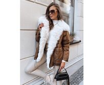 Dámská zimní bunda nadměrné velikosti BRILLIANCE hnědá Karamelová, M