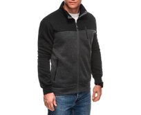 Pánská mikina s kapucí B1701 - černá Tmavě šedá, 3XL
