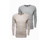 Pánský hladký dlouhý rukáv - mix 2-pack PEARCE Šedá, XL