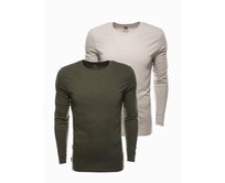 Pánské tričko s dlouhým rukávem KYLE mix 2-pack V9 Z43 Zelená, XL