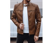 Pánská koženková bunda velbloudí Karamelová, XL