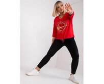 Dámská halenka plus size s výstřihem MAILEEN červená Červená, Univerzální