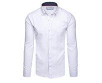Pánská košile s dlouhým rukávem bílá Bílá, XXL