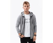 Pánská mikina na zip KEITH šedý Šedá, S