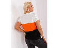 Dámská halenka z bavlny plus size ERNA ecru-černá Ecru, Univerzální