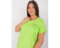 Dámská halenka s žebrovaným lemem plus size HENA světle zelená Žlutá, Univerzální