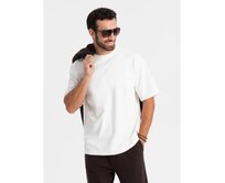Pánské tričko LOOSE FIT s kapsou - béžové V1 OM-TSCT-0171 Krémová, L