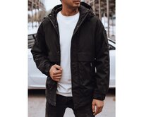 Pánská přechodová bunda s kapucí černá Černá, 3XL