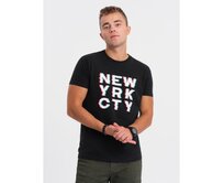 Pánské bavlněné tričko s potiskem V1 OM-TSPT-0162 černé Černá, XL