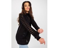 Dámský svetr oversize s kulatým výstřihem LUISE černý Černá, Univerzální