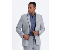 Pánské sako s ozdobnými knoflíky REFA šedé Šedá, XL