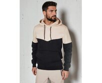 Pánská mikina basic s kapucí, béžová Vícebarevný, M