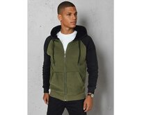 Pánská mikina s kapucí a zipem, khaki Khaki, XXL