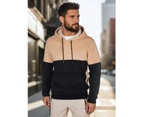 Pánská mikina basic s kapucí kamelová Vícebarevný, XXL