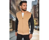 Pánská mikina rozepínací s stojáčkem kamelová Karamelová, L