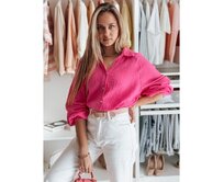 Dámská oversize mušelínová košile MUSLINEA fuchsiová Fialová, Univerzální