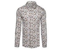 Pánská košile s květinovým vzorem bílá Bílá, L