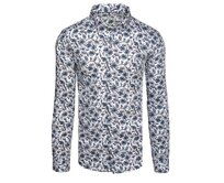 Pánská košile s květinovým vzorem bílá Bílá, 3XL