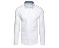 Elegantní pánská košile s dlouhým rukávem bílá Bílá, XL