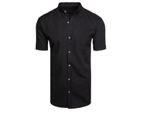 Pánská košile s krátkým rukávem, černá Černá, 3XL